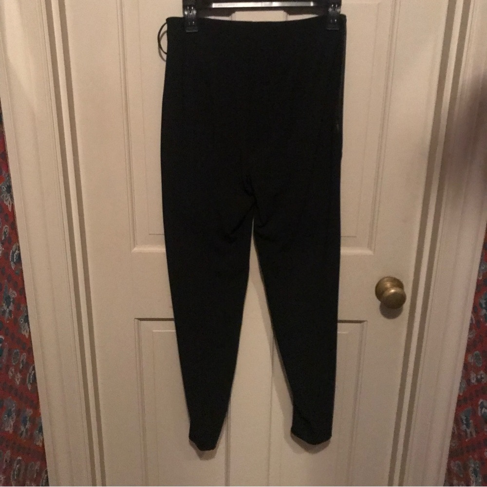 Ralph Lauren black  leather and wool leggings